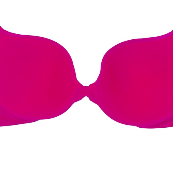 VICTORIA’S SECRET Plunge bra Fuchsia Padded Rhinestones Bling Underwire 38DD/38E - Picture 4 of 9